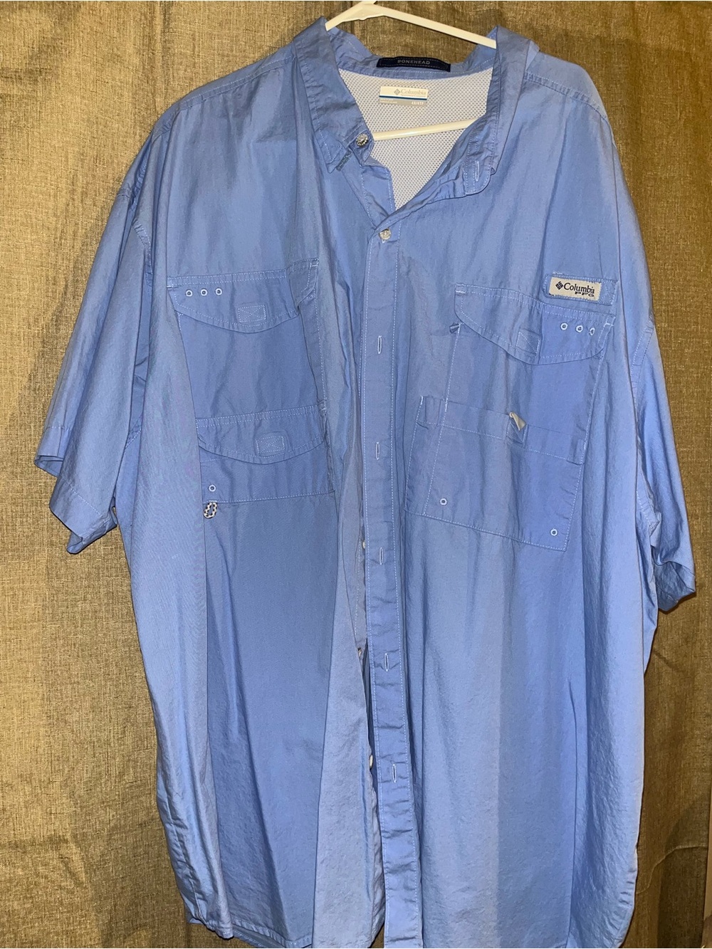Columbia Men's Short Sleeve Button-Down Shirt - Sky Blue
